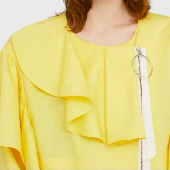 NWT Mango Raffled Yellow Jacket - Picture 2 of 8